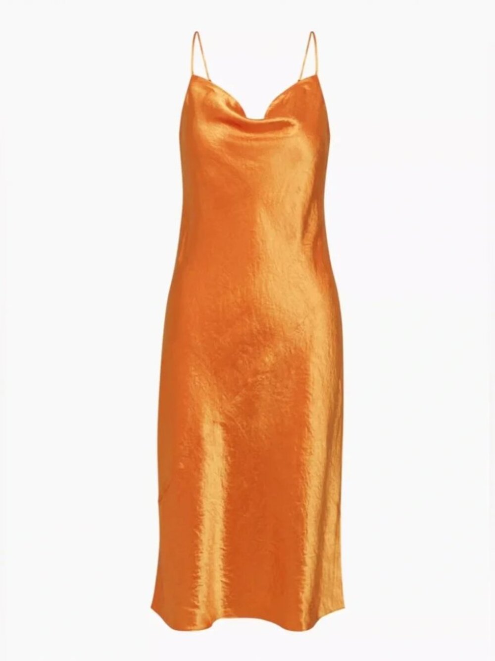 Aritzia Babaton Model Satin Midi Dress - Orange - Small